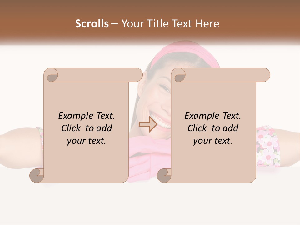 A Woman With Pink Gloves Is Smiling For The Camera PowerPoint Template