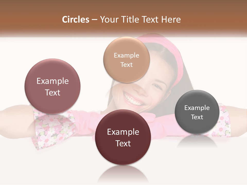 A Woman With Pink Gloves Is Smiling For The Camera PowerPoint Template