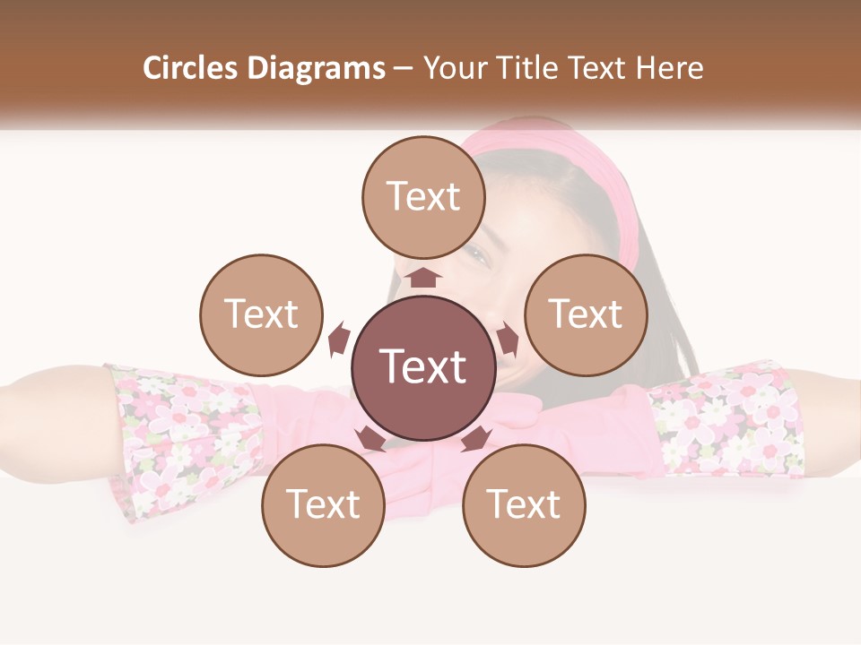 A Woman With Pink Gloves Is Smiling For The Camera PowerPoint Template