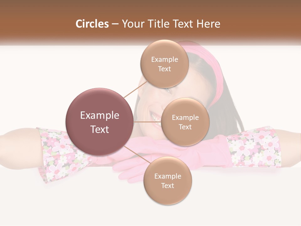 A Woman With Pink Gloves Is Smiling For The Camera PowerPoint Template