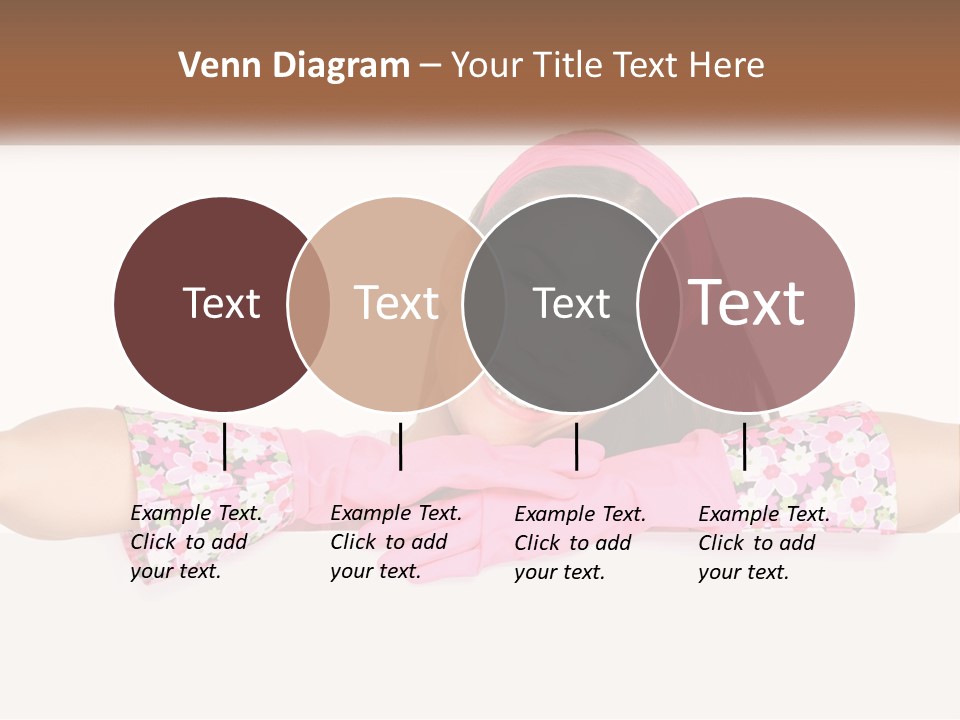 A Woman With Pink Gloves Is Smiling For The Camera PowerPoint Template