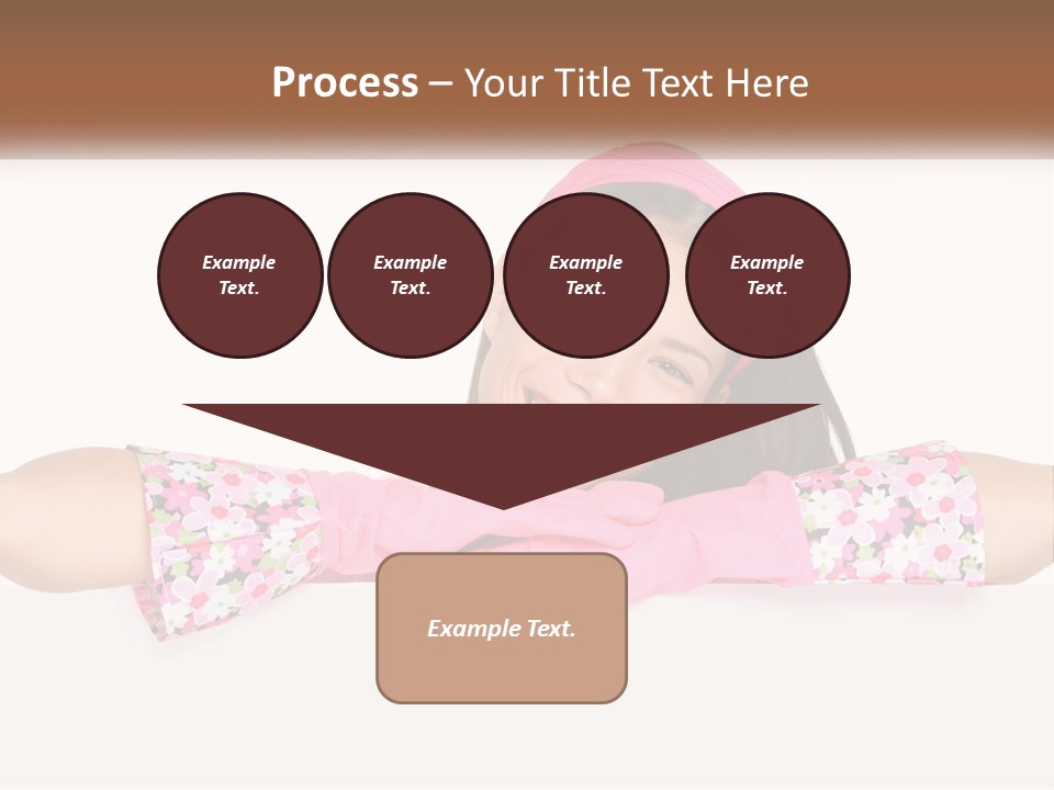 A Woman With Pink Gloves Is Smiling For The Camera PowerPoint Template