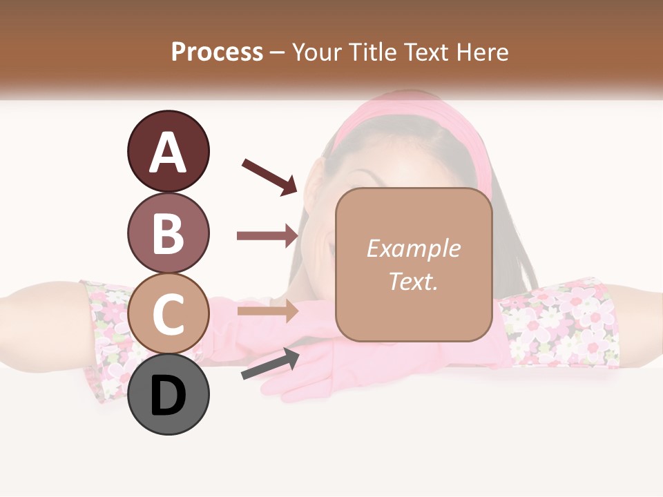 A Woman With Pink Gloves Is Smiling For The Camera PowerPoint Template