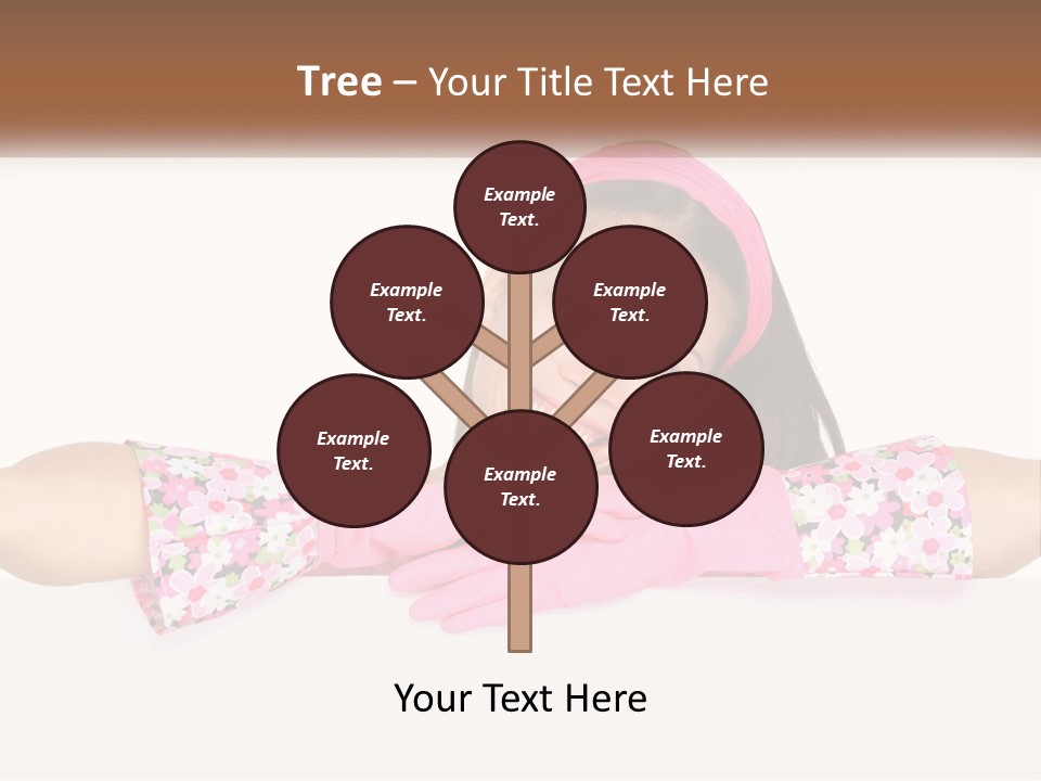 A Woman With Pink Gloves Is Smiling For The Camera PowerPoint Template