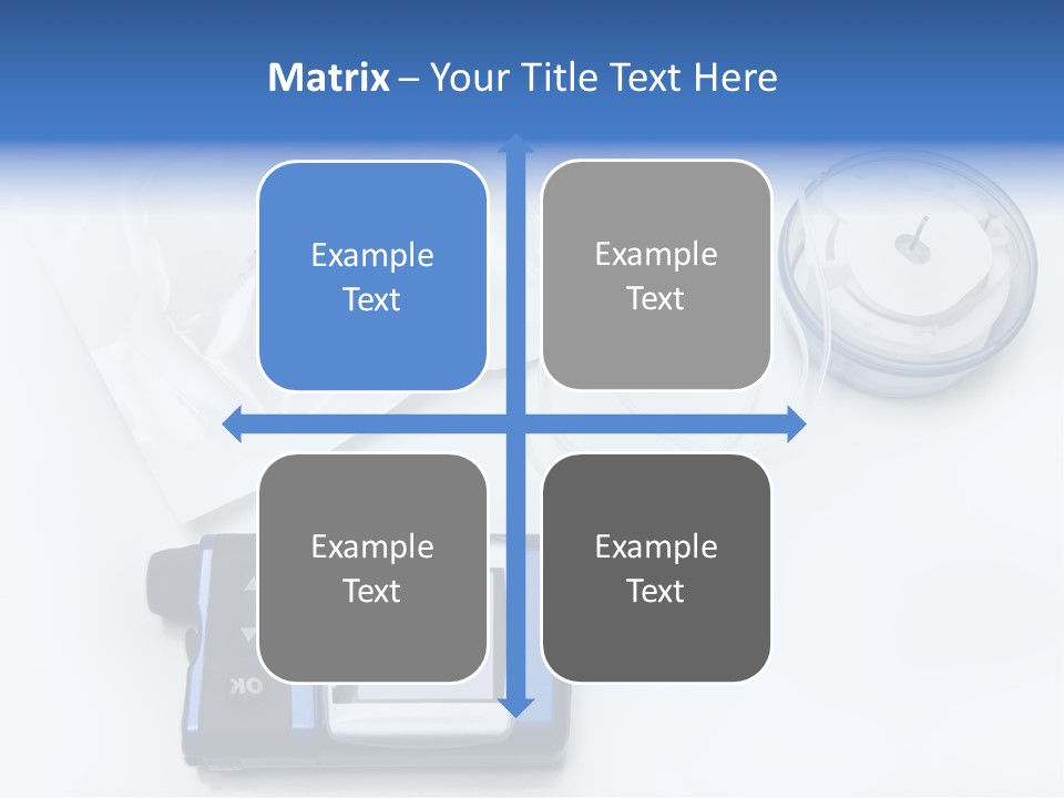 A Blue Camera Sitting On Top Of A White Table PowerPoint Template