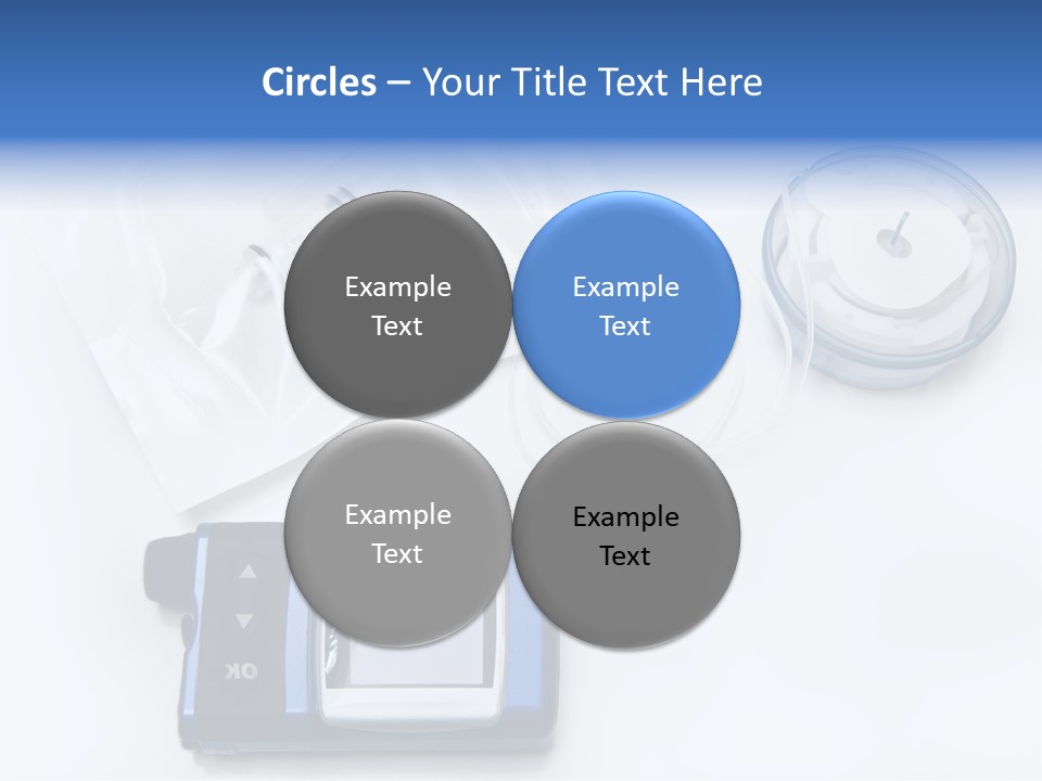 A Blue Camera Sitting On Top Of A White Table PowerPoint Template