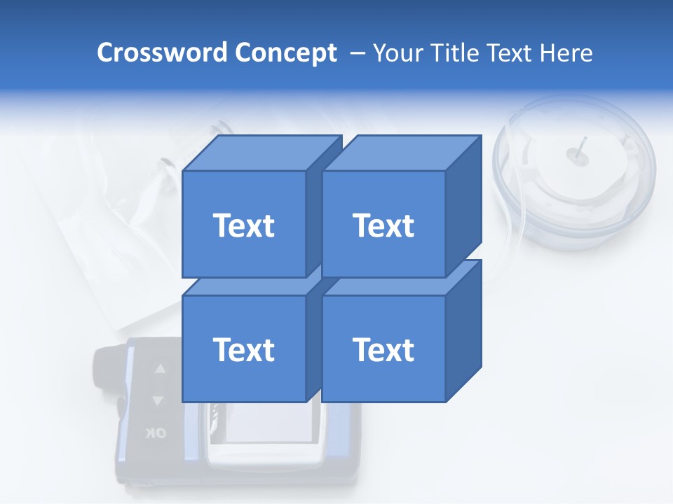 A Blue Camera Sitting On Top Of A White Table PowerPoint Template