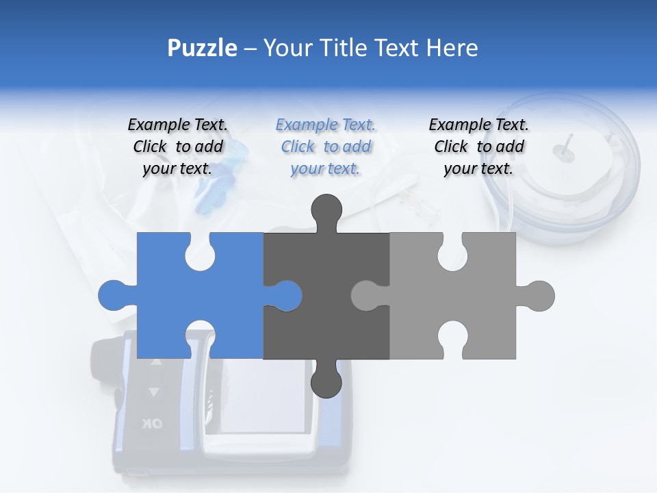 A Blue Camera Sitting On Top Of A White Table PowerPoint Template