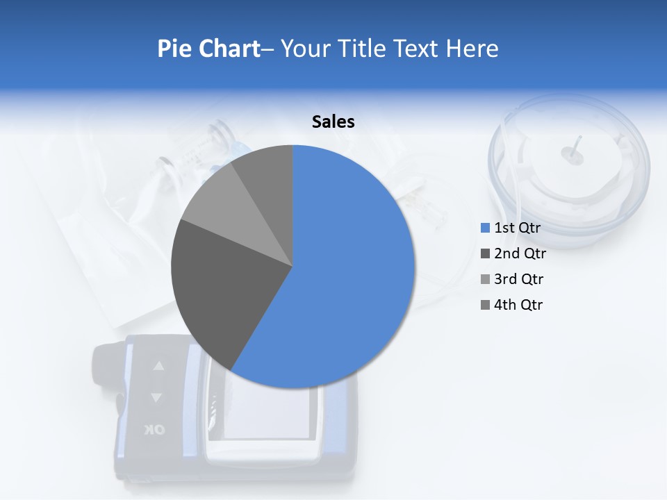 A Blue Camera Sitting On Top Of A White Table PowerPoint Template