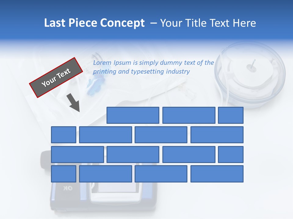 A Blue Camera Sitting On Top Of A White Table PowerPoint Template