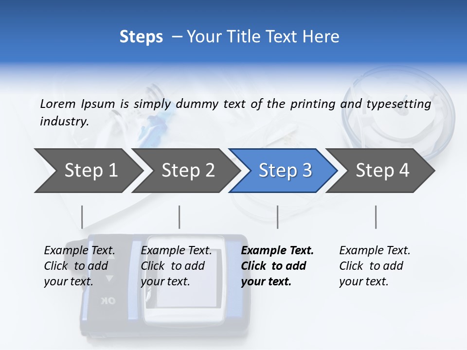 A Blue Camera Sitting On Top Of A White Table PowerPoint Template