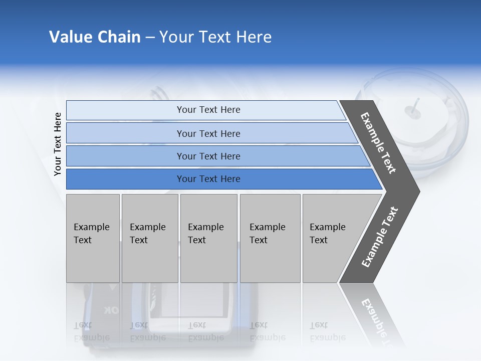 A Blue Camera Sitting On Top Of A White Table PowerPoint Template