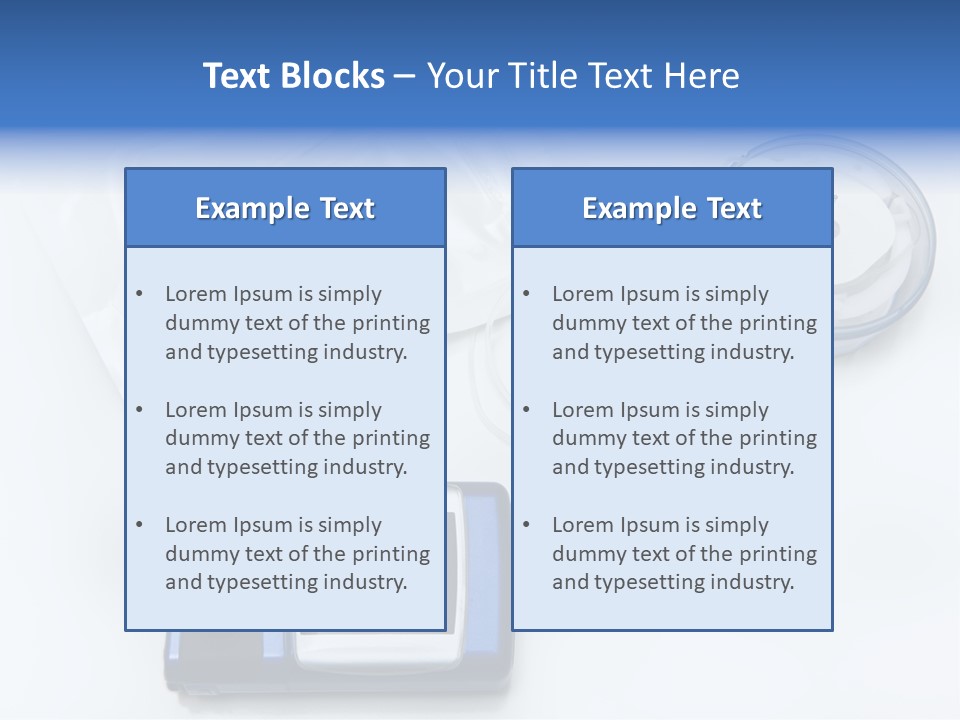 A Blue Camera Sitting On Top Of A White Table PowerPoint Template