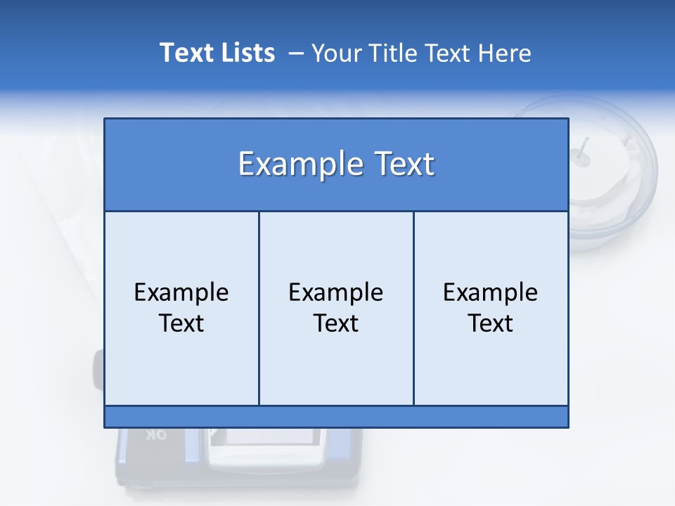 A Blue Camera Sitting On Top Of A White Table PowerPoint Template