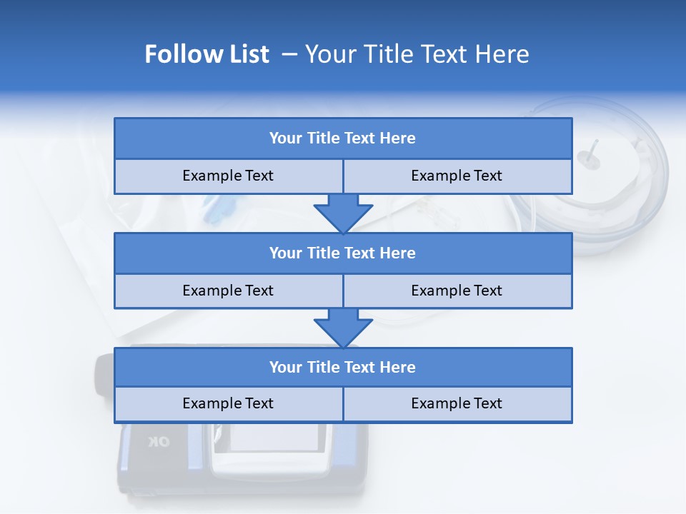 A Blue Camera Sitting On Top Of A White Table PowerPoint Template
