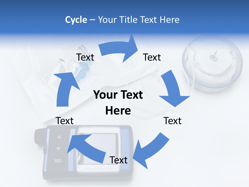 A Blue Camera Sitting On Top Of A White Table PowerPoint Template
