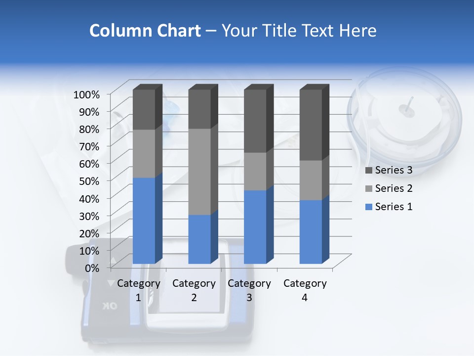 A Blue Camera Sitting On Top Of A White Table PowerPoint Template