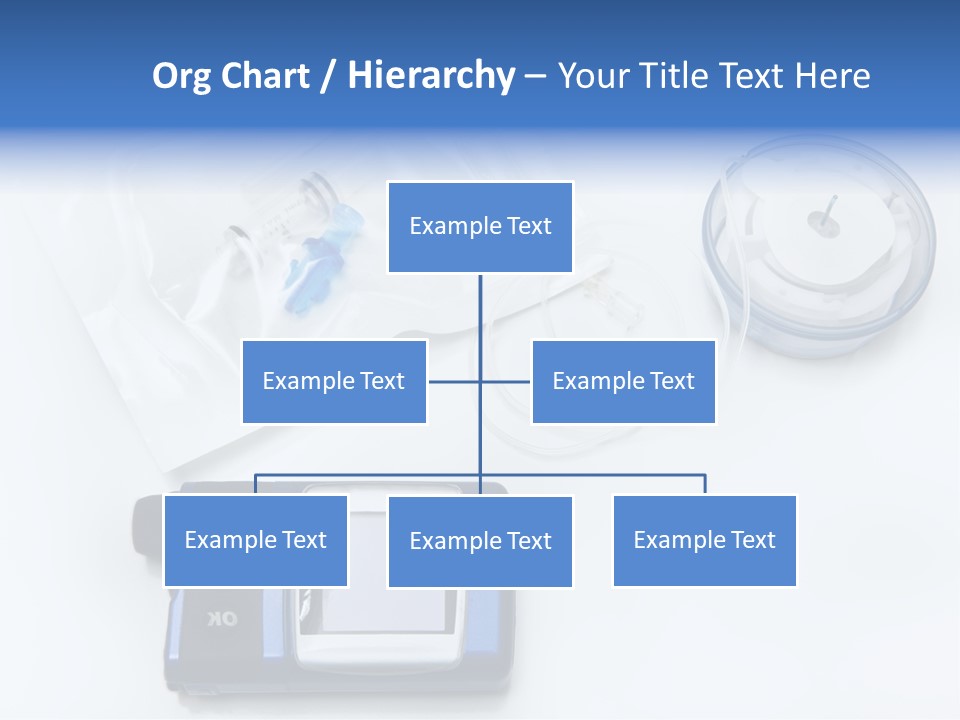 A Blue Camera Sitting On Top Of A White Table PowerPoint Template
