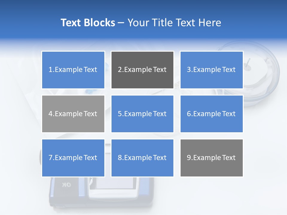 A Blue Camera Sitting On Top Of A White Table PowerPoint Template