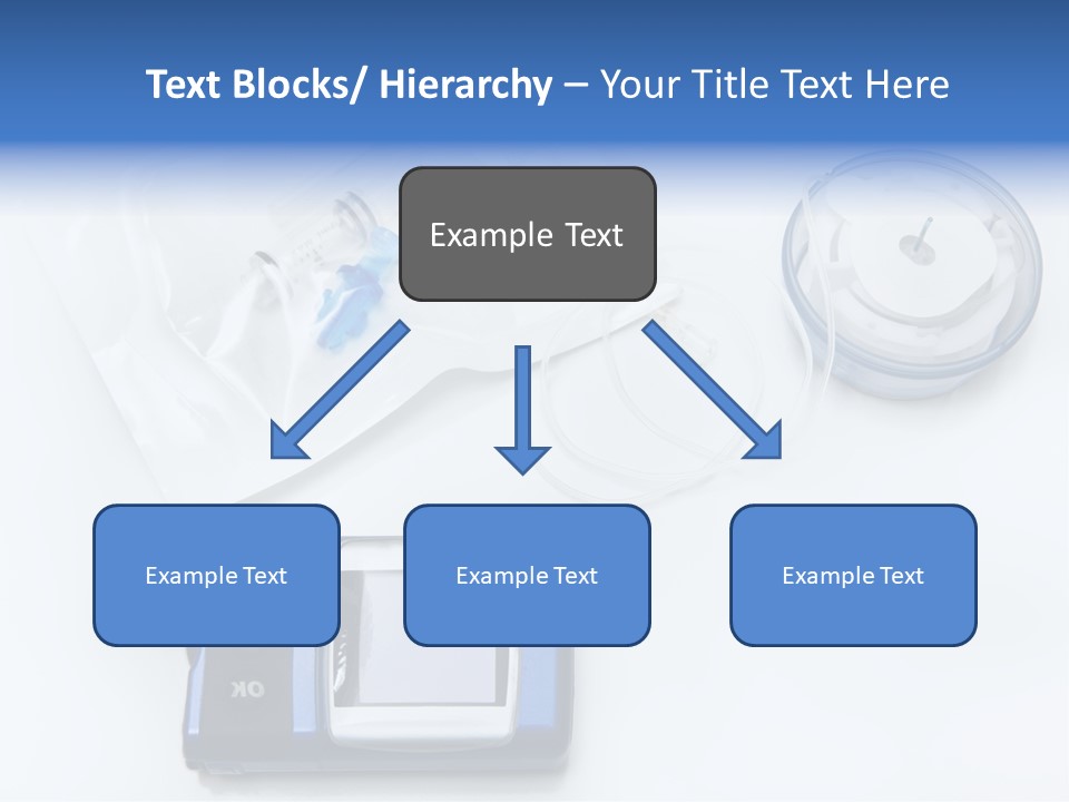 A Blue Camera Sitting On Top Of A White Table PowerPoint Template