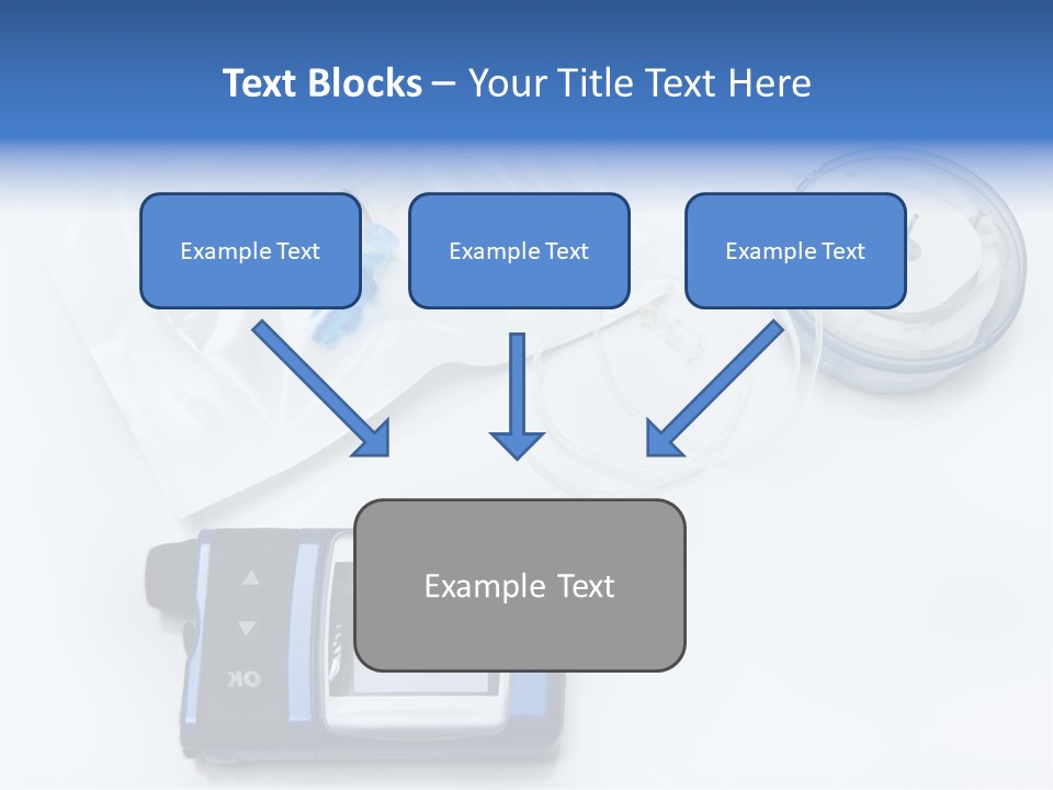 A Blue Camera Sitting On Top Of A White Table PowerPoint Template