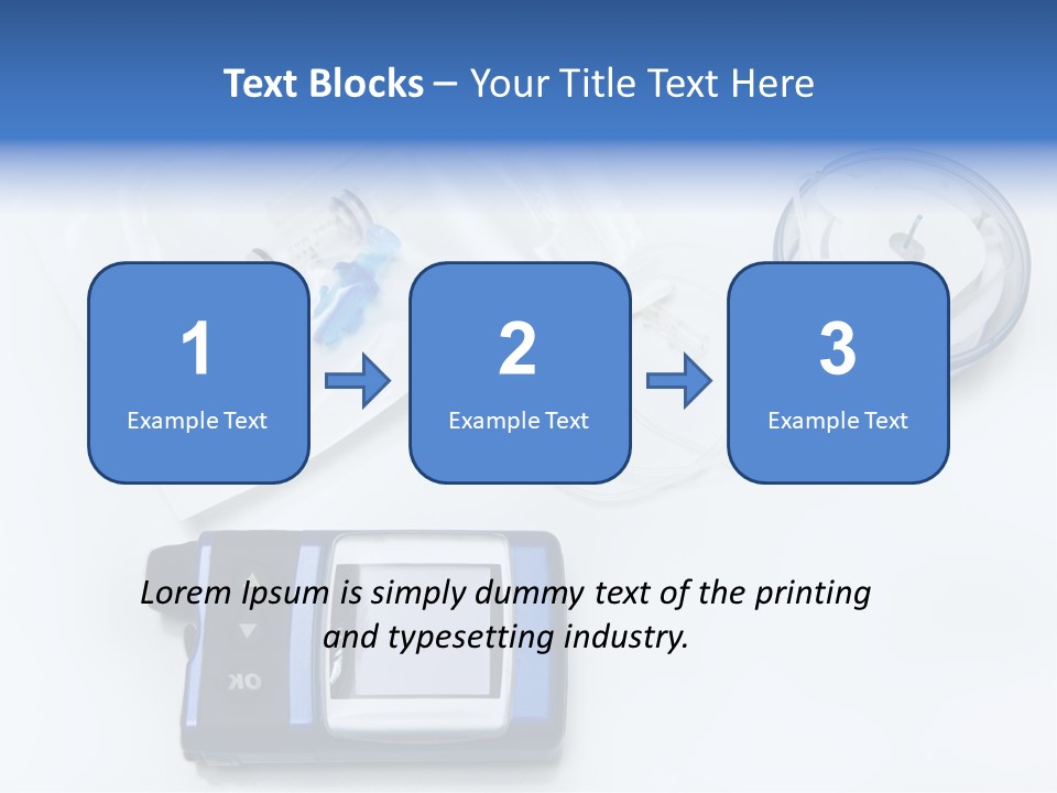 A Blue Camera Sitting On Top Of A White Table PowerPoint Template