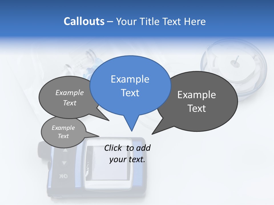 A Blue Camera Sitting On Top Of A White Table PowerPoint Template