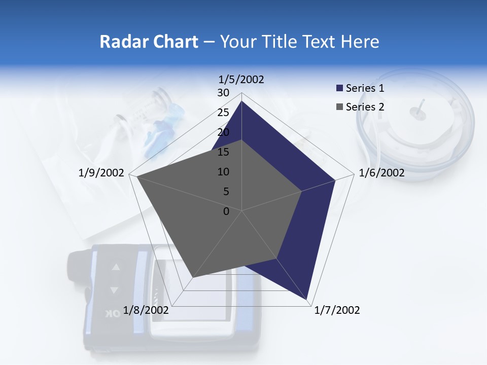 A Blue Camera Sitting On Top Of A White Table PowerPoint Template