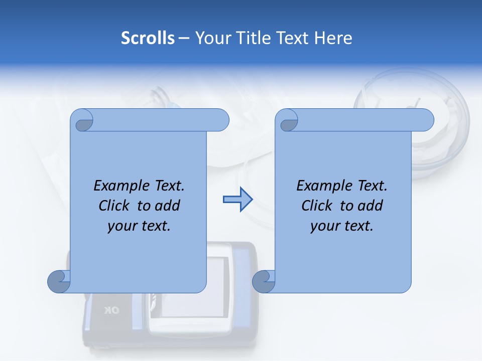 A Blue Camera Sitting On Top Of A White Table PowerPoint Template