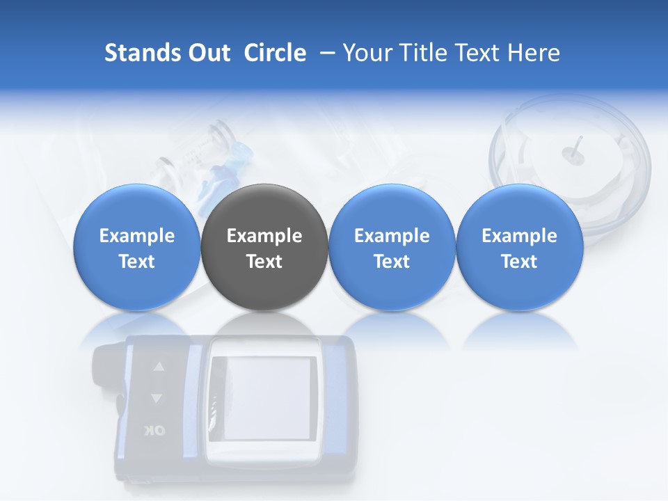 A Blue Camera Sitting On Top Of A White Table PowerPoint Template