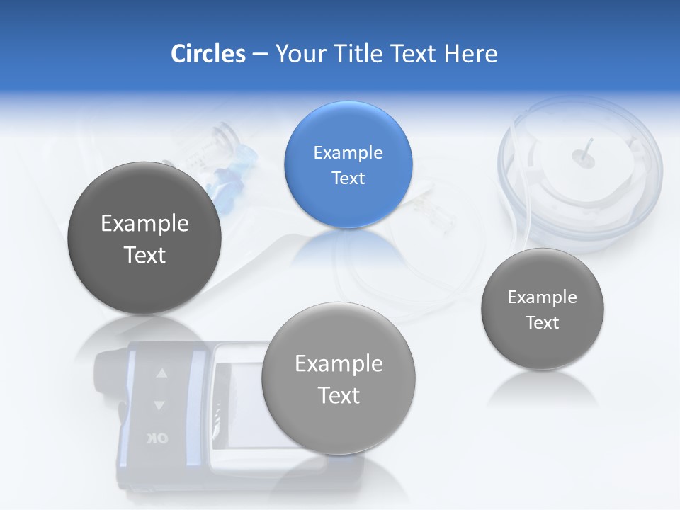 A Blue Camera Sitting On Top Of A White Table PowerPoint Template
