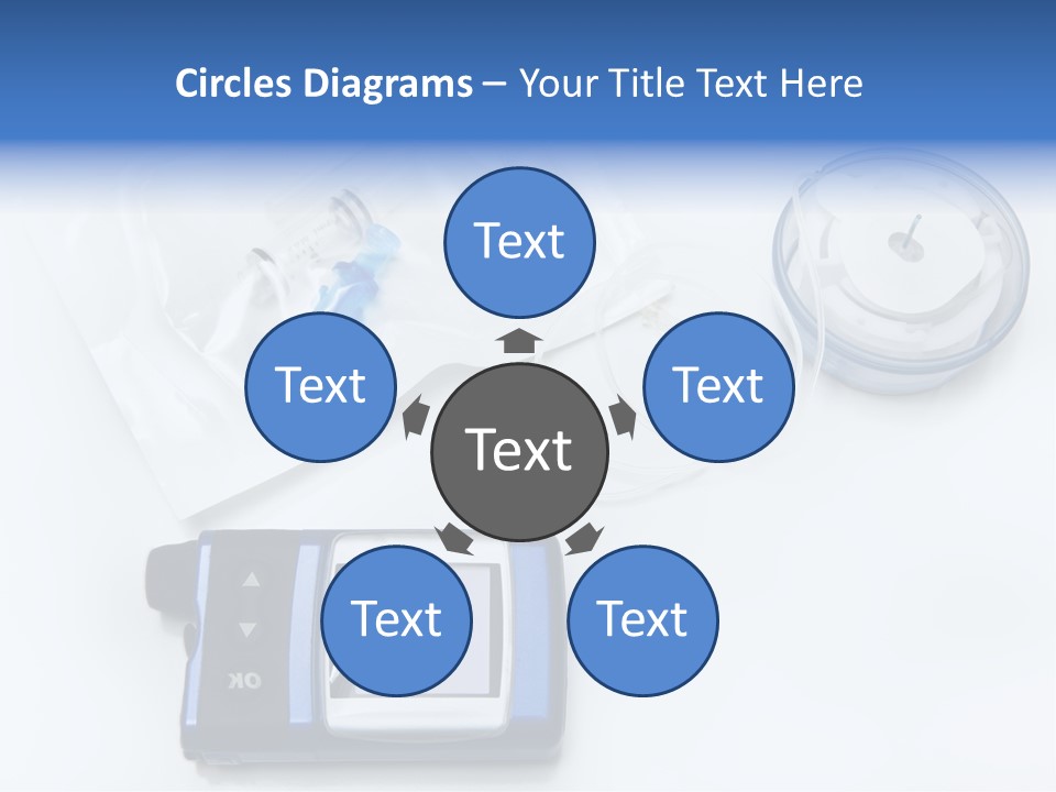 A Blue Camera Sitting On Top Of A White Table PowerPoint Template
