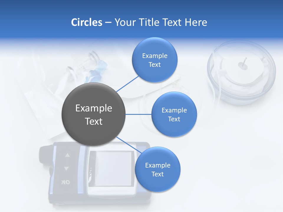 A Blue Camera Sitting On Top Of A White Table PowerPoint Template