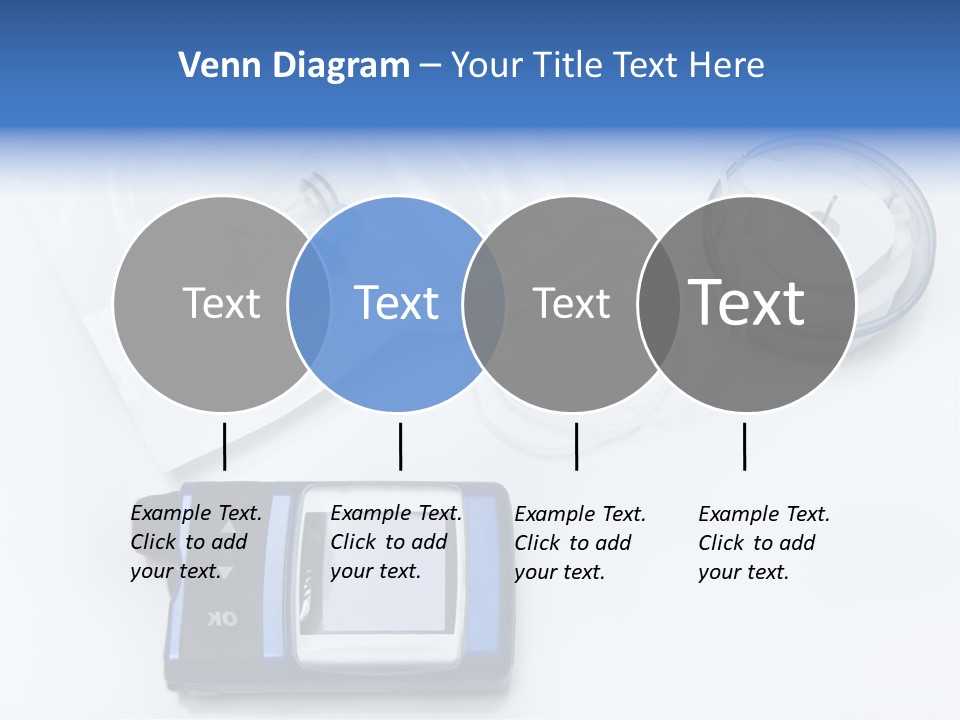 A Blue Camera Sitting On Top Of A White Table PowerPoint Template