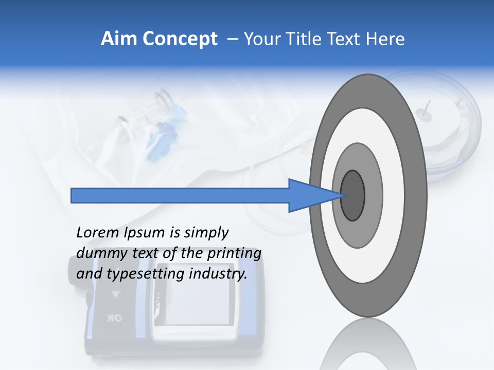 A Blue Camera Sitting On Top Of A White Table PowerPoint Template