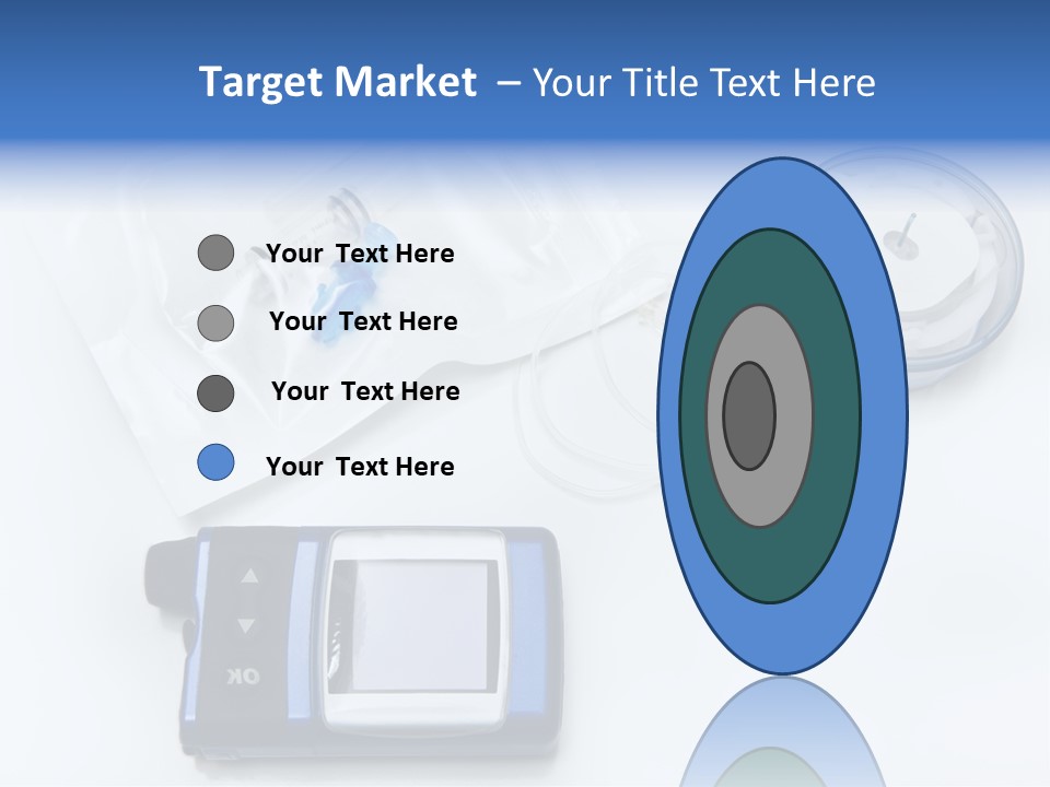 A Blue Camera Sitting On Top Of A White Table PowerPoint Template