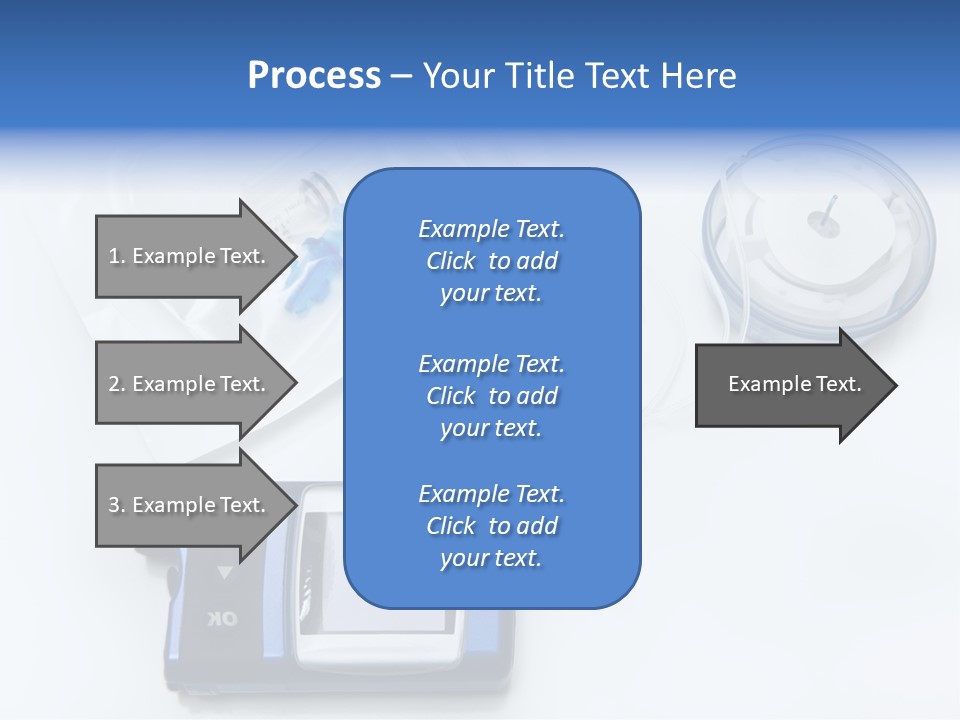 A Blue Camera Sitting On Top Of A White Table PowerPoint Template