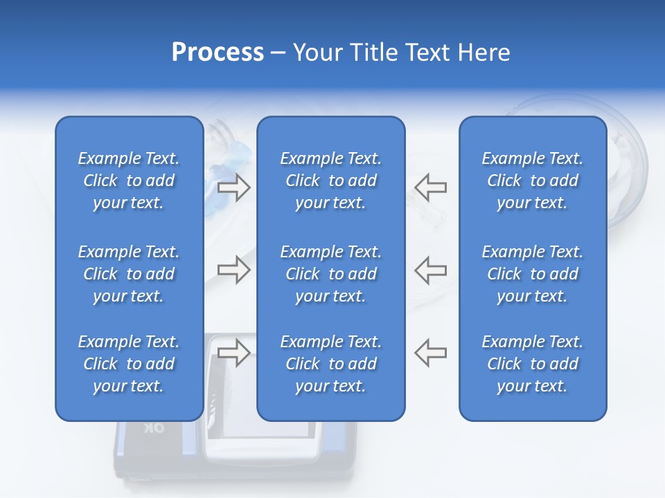 A Blue Camera Sitting On Top Of A White Table PowerPoint Template