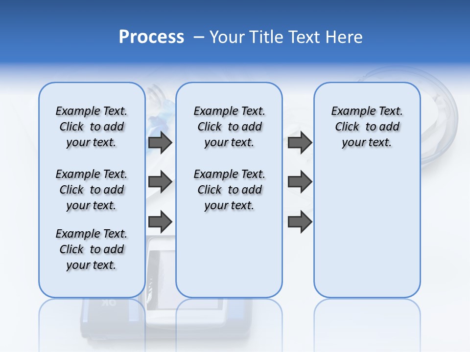 A Blue Camera Sitting On Top Of A White Table PowerPoint Template