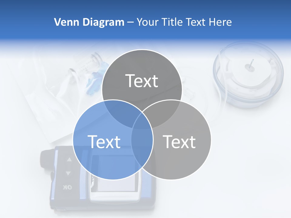 A Blue Camera Sitting On Top Of A White Table PowerPoint Template