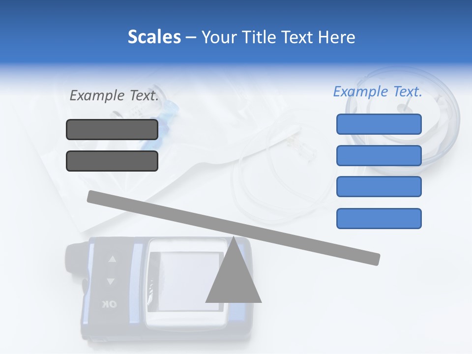 A Blue Camera Sitting On Top Of A White Table PowerPoint Template