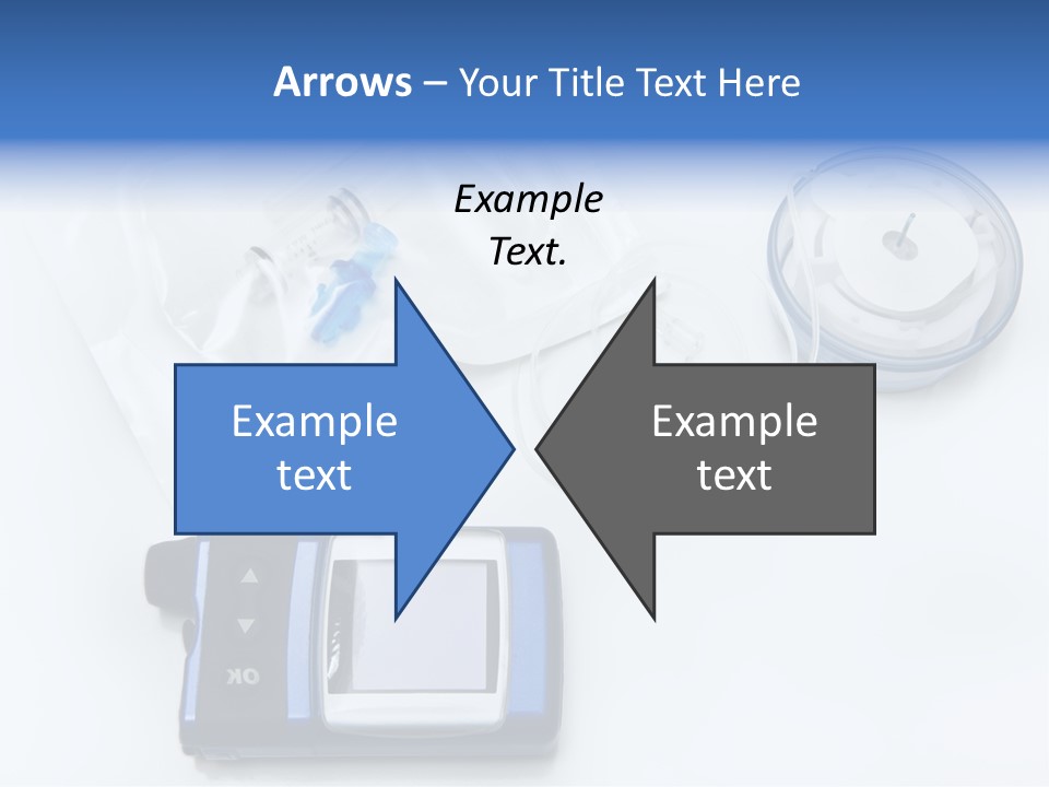 A Blue Camera Sitting On Top Of A White Table PowerPoint Template
