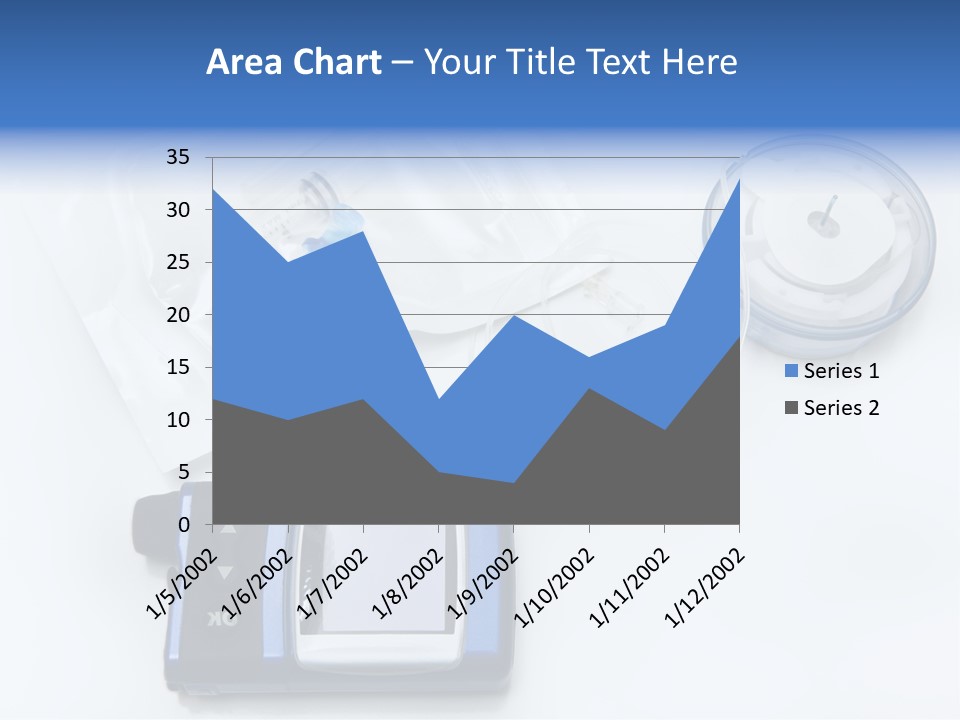 A Blue Camera Sitting On Top Of A White Table PowerPoint Template