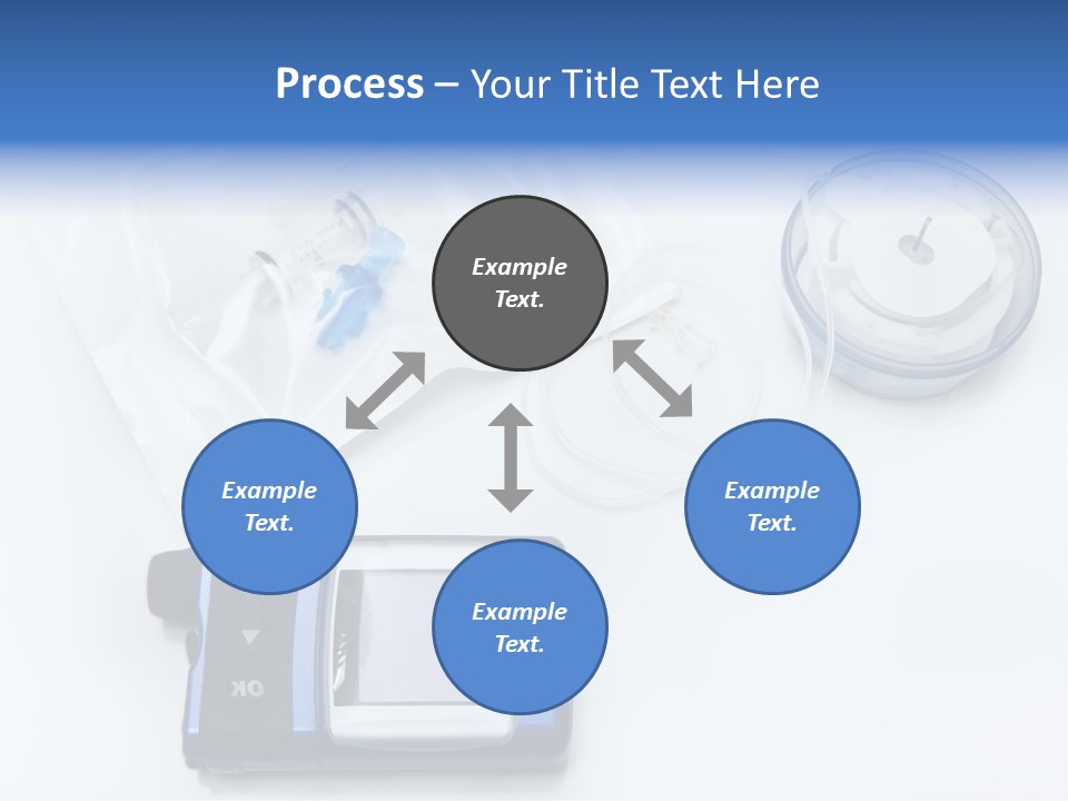 A Blue Camera Sitting On Top Of A White Table PowerPoint Template