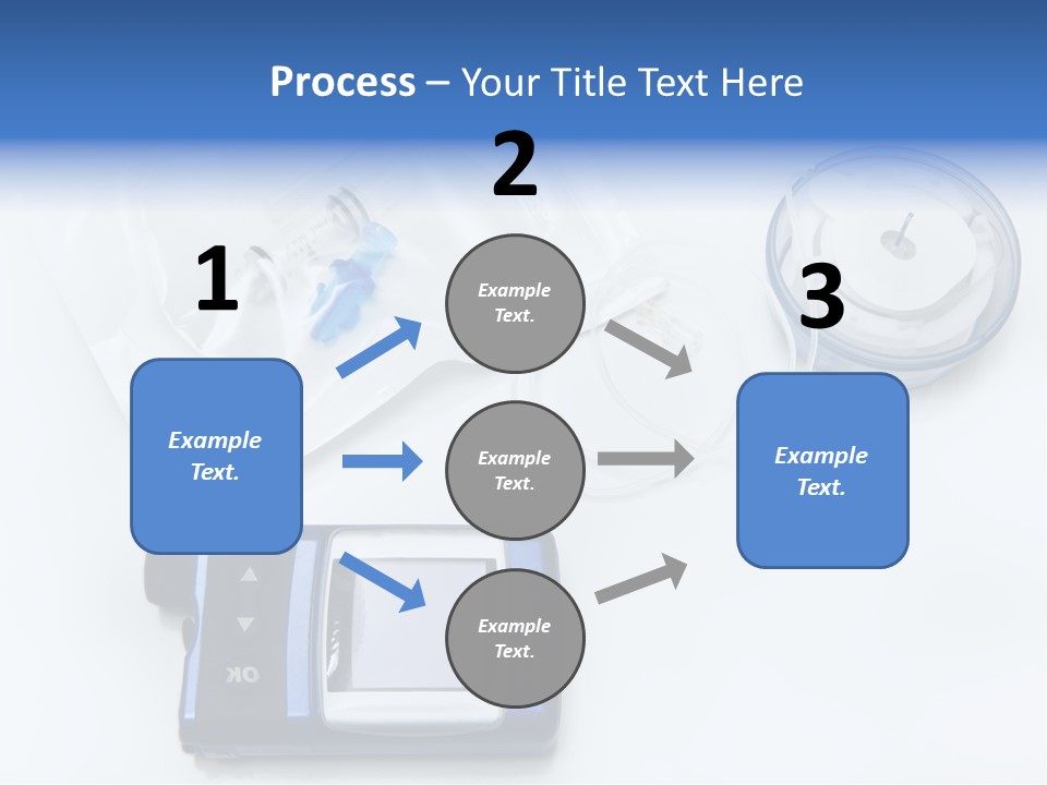 A Blue Camera Sitting On Top Of A White Table PowerPoint Template