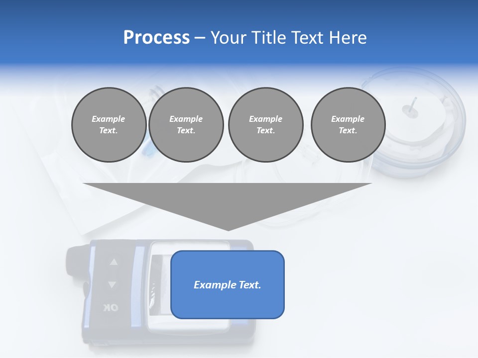 A Blue Camera Sitting On Top Of A White Table PowerPoint Template