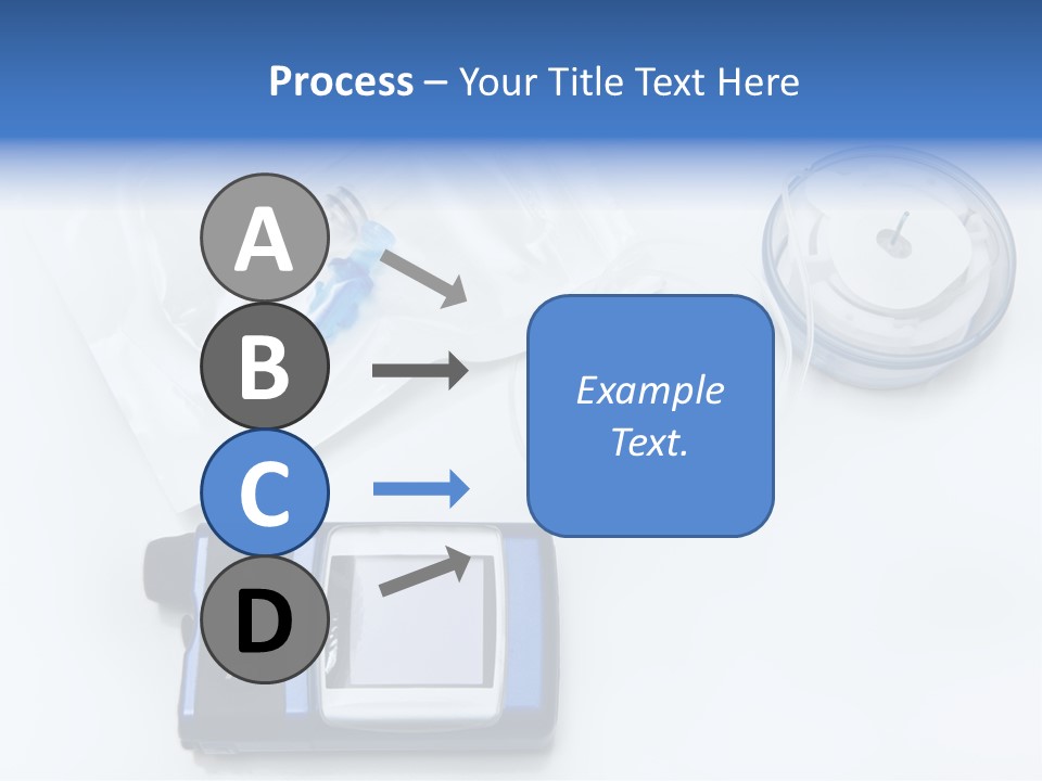 A Blue Camera Sitting On Top Of A White Table PowerPoint Template
