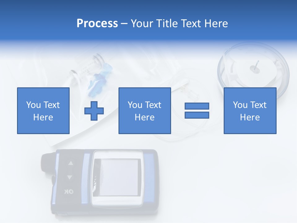 A Blue Camera Sitting On Top Of A White Table PowerPoint Template
