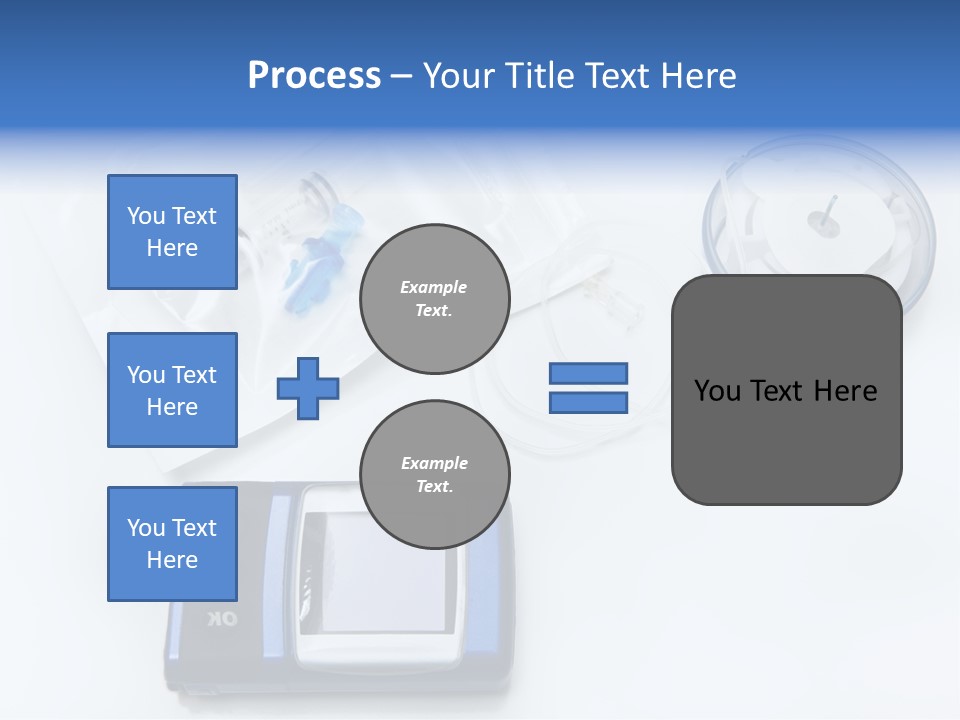 A Blue Camera Sitting On Top Of A White Table PowerPoint Template