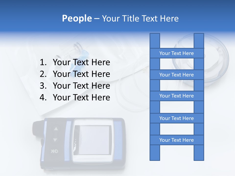 A Blue Camera Sitting On Top Of A White Table PowerPoint Template